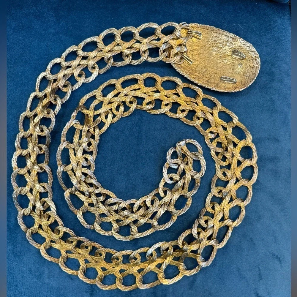 Vintage Gold Braided Wire Chain Belt